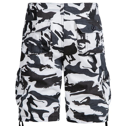 Men's Camo Cargo Shorts – Breathable Cotton Outdoor Sports Half Pants with Side Pockets