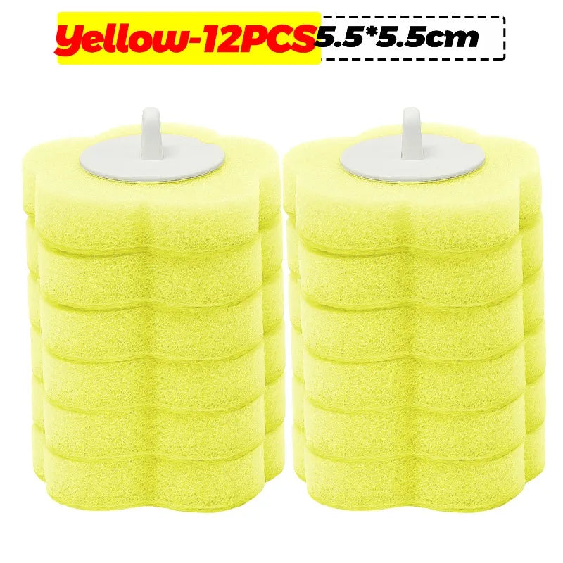 6-60PCS Toilet Disposable Replacement Head Foam Cleaning Sponges Heads Toilet Brush Refills No Dead Angle Bathroom Brush Heads