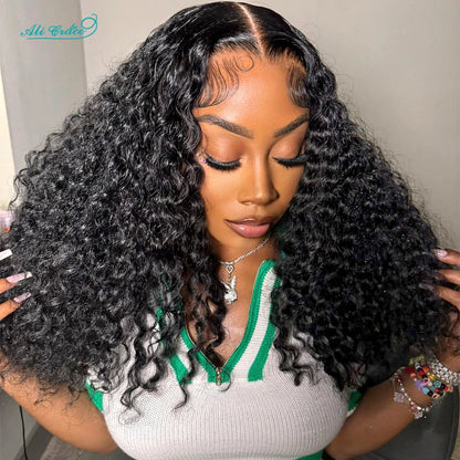 Ali Grace Hair Malaysian Deep Wave Hair Wigs Pre-Plucked 13X4 Lace Front Human Hair Wigs Natural Hairline With Baby Hair