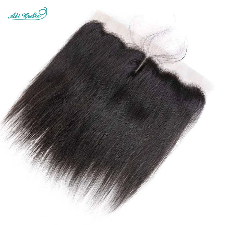 ALI GRACE Hair HD Lace Frontal 13X4 Brazilian Straight Hair Ear To Ear Frontal 100% Remy Human Hair Middle/Free Part Lace Front