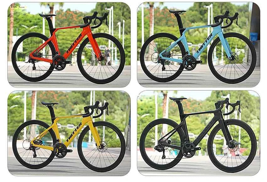 Cheap Mechanical Shifting Carbon Road Disc Bike 700*28C RS-24S Hydraulic Brake Racing Bicycle With Carbon 3K Handlebar For Sale