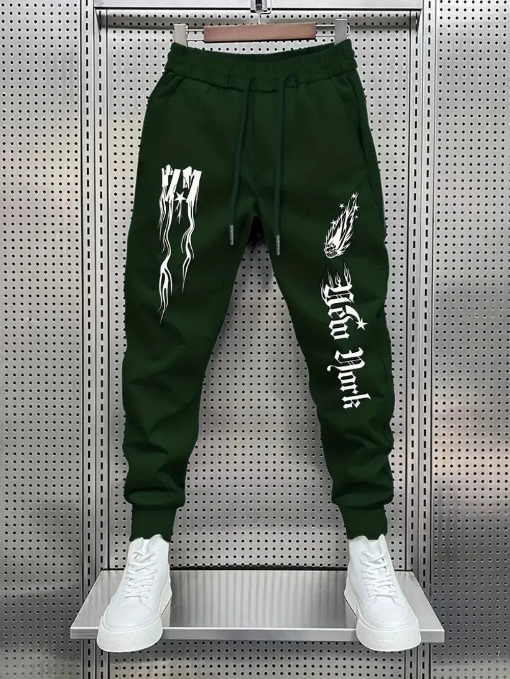 Autumn New Men's Fitness Training Letter Printed Micro Elastic Comfortable Drawstring Pants Outdoor Urban Sports Pants
