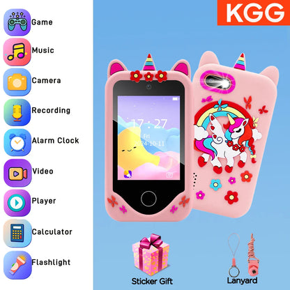 32GB Kids Smart Phone 2.8'' IPS Mini Toy Phone Music Player  28 Games Alarm Clock Flashlight Dual Camera Educational Funny Toys