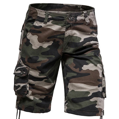 Men's Camo Cargo Shorts – Breathable Cotton Outdoor Sports Half Pants with Side Pockets