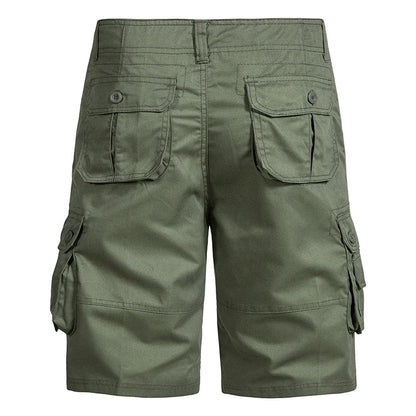 Men's Multi-Pocket Cotton Cargo Shorts – Loose Fit Outdoor & Beach Shorts