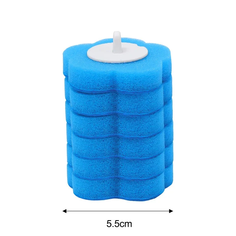 6-60PCS Toilet Disposable Replacement Head Foam Cleaning Sponges Heads Toilet Brush Refills No Dead Angle Bathroom Brush Heads
