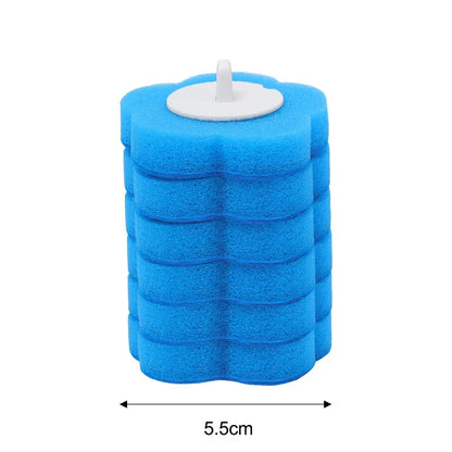 6-60PCS Toilet Disposable Replacement Head Foam Cleaning Sponges Heads Toilet Brush Refills No Dead Angle Bathroom Brush Heads