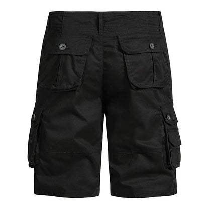 Men's Multi-Pocket Cotton Cargo Shorts – Loose Fit Outdoor & Beach Shorts