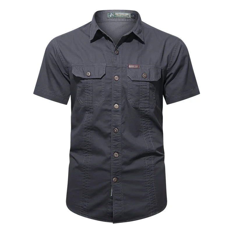 Men's Short Sleeve Tactical Hunting Shirt – Quick-Dry Combat Fishing & Hiking Shirt