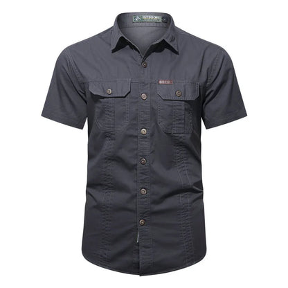 Men's Short Sleeve Tactical Hunting Shirt – Quick-Dry Combat Fishing & Hiking Shirt