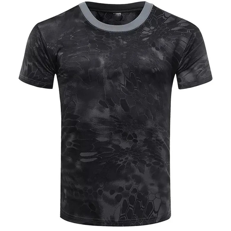 Men's 3D Camo Print T-Shirt – Quick-Dry Polyester, Short Sleeve, Sizes S–5XL