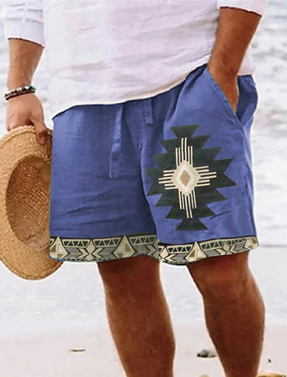 Men's Retro Sun & Moon Graphic Shorts – 3D Printed Breathable Street Shorts