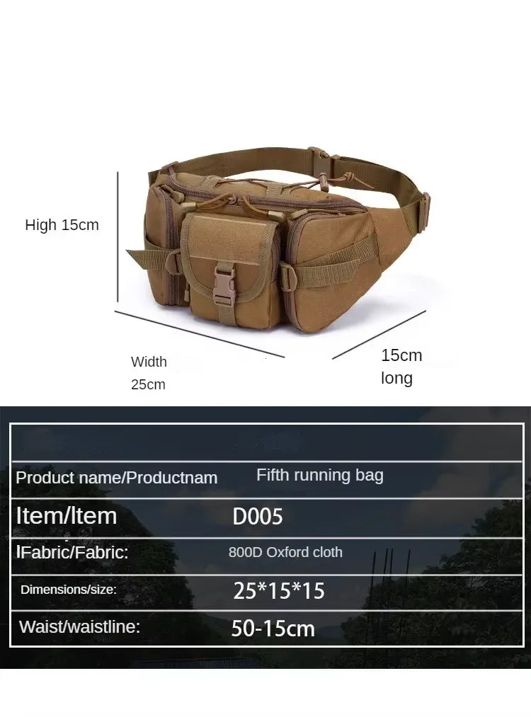 Men's Tactical Fanny Pack Nylon Waist Bag - Outdoor Sports Cycling Travel Hiking Camping Hip Pack Small Utility Belt Bag