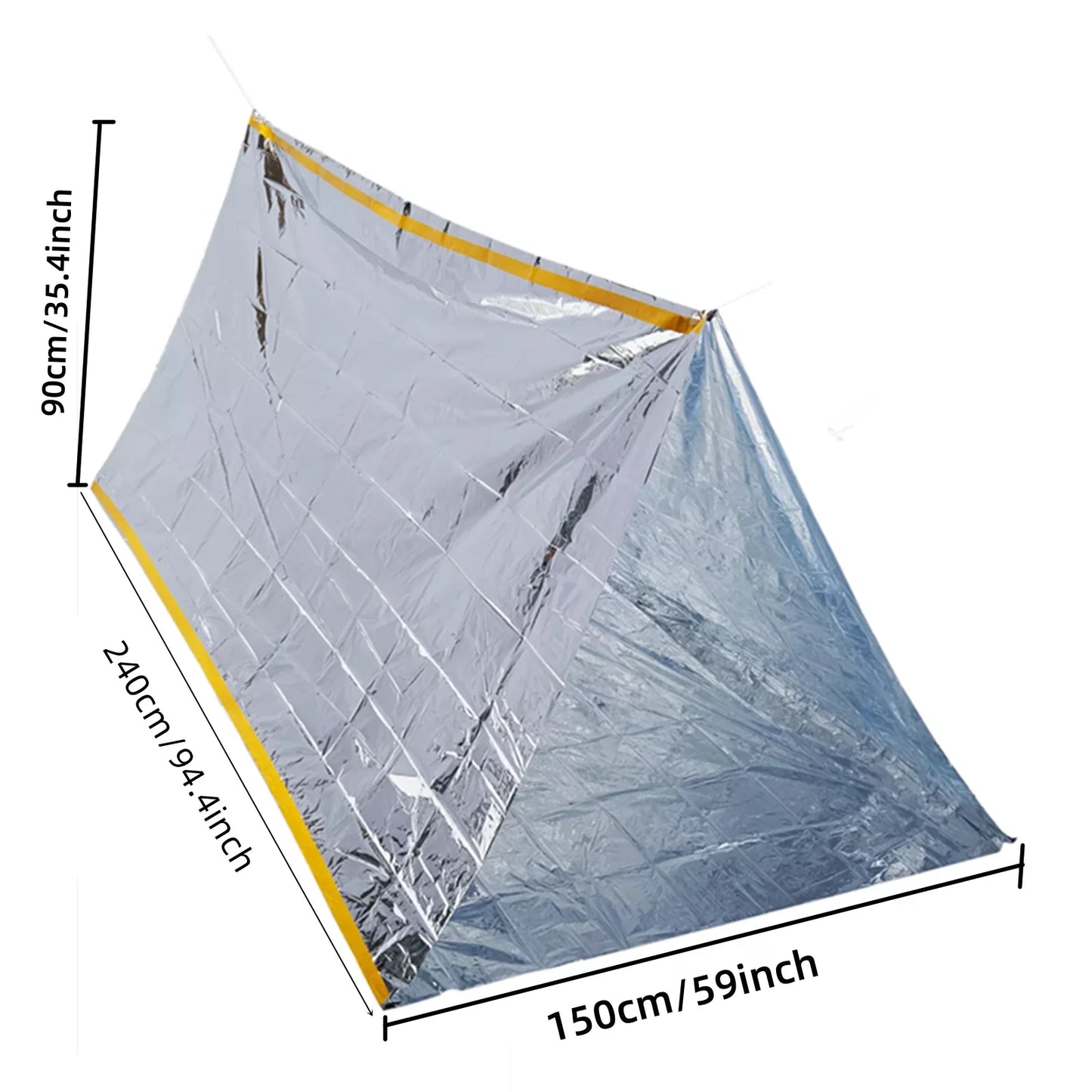 Emergency Tube Tent – Waterproof 2-Person Shelter, Reflects 90% Body Heat, 3 Colors