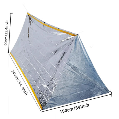 Emergency Tube Tent – Waterproof 2-Person Shelter, Reflects 90% Body Heat, 3 Colors