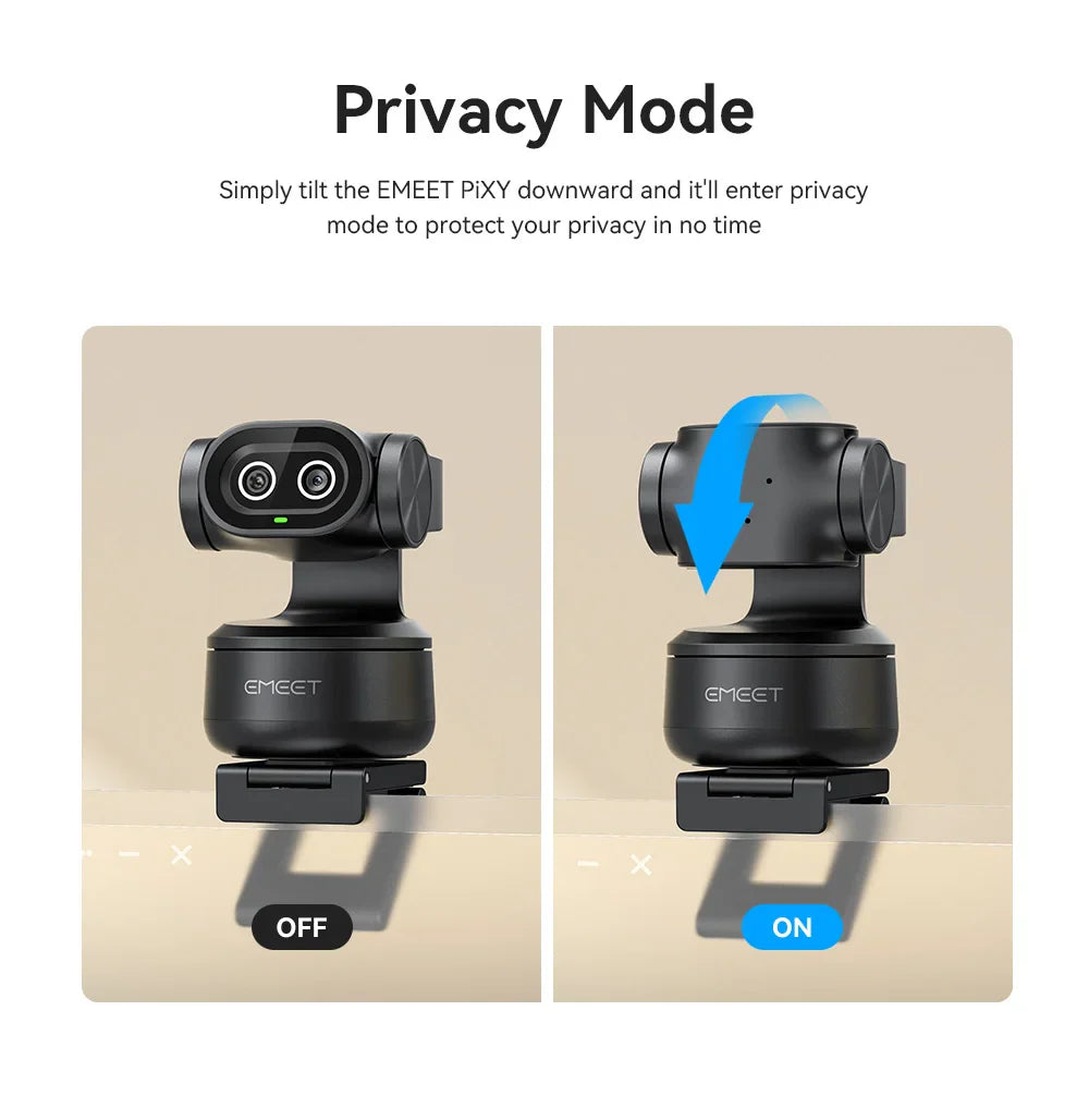 4K Webcam PTZ Web Camera EMEET PIXY Dual-Camera AI Tracking Video Camera for Streaming With SonySensor Gesture Control Autofocus