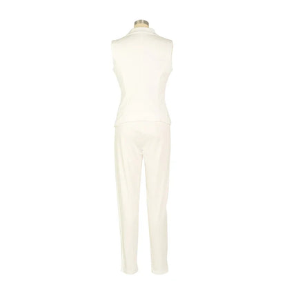 Business Work Wear Two Piece Pant Suits for Women Sets Elegant Sleeveless Blazer Top and Pencil Pants Office Lady Matching Sets