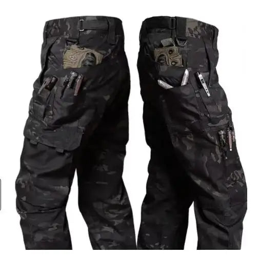 Men's Multi-Pocket Cargo Trousers – Wear-Resistant Tactical Work Pants for Outdoor Use