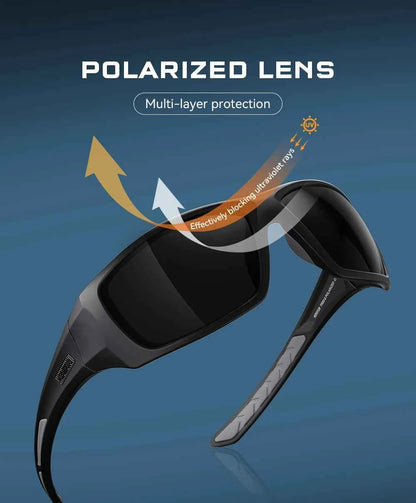 KDEAM High Quality TR90 Material Riding Sunglasses Men's Performance Cycling Sunglasses Polarized Shades Only Sunglass