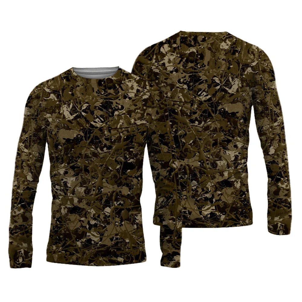 Men's 3D Graphic Long Sleeve T-Shirt – Vintage Print Crew Neck Autumn Streetwear Tee