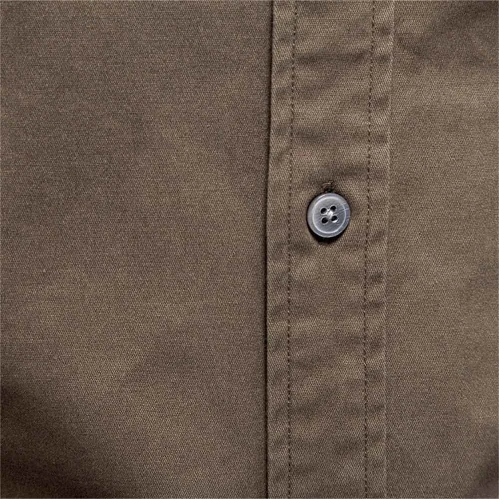 AIOPESON 2025 Business Cotton Pocket Shirt Men Long Sleeve Quality Casual Shirts for Men Casual Slim Fit Solid Color Men Shirts