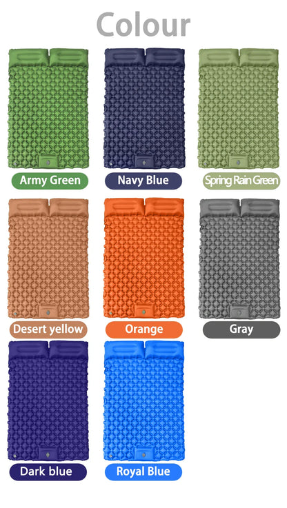 Outdoor Camping Double Inflatable Mattress Extra Wide Sleeping Pad Ultralight Folding Bed Sleeping Mat Car Travel Mat