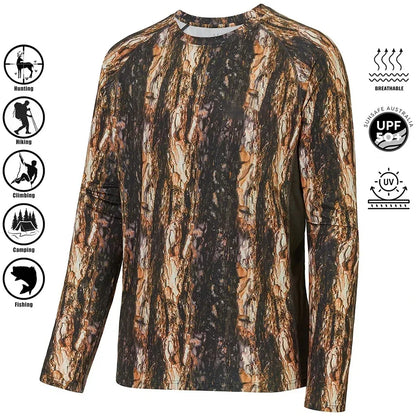 Men's Camouflage Long Sleeve Fishing Shirt – Casual Outdoor Sportswear