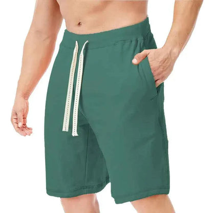 Men's Cotton Blend Beach Shorts – Loose Drawstring Casual Running & Sports Shorts