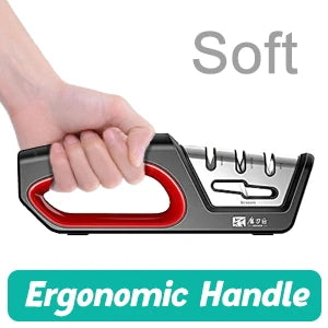 Four in one kitchen sharpener restores serrated blade knives and scissors, diamond tungsten steel