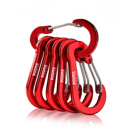 Aluminum Alloy Carabiner Keychain Set – 6pcs, 2", Multi-Color, Lightweight Snap Clips
