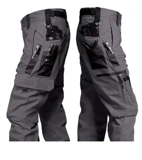 Men's Multi-Pocket Cargo Trousers – Wear-Resistant Tactical Work Pants for Outdoor Use