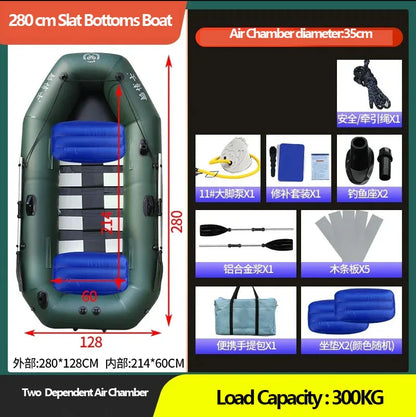 Inflatable Fishing Kayak with Air Deck & Clip Net – PVC, 1.75–3.6m