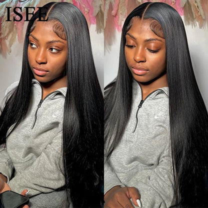 6X4 HD Lace Front Wigs Straight Glueless Wig Human Hair Ready To Wear Glueless Preplucked Wear And Go Wigs PreCut Lace ISEE Hair