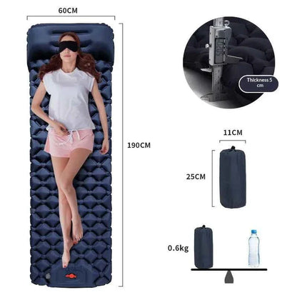 Ultralight Inflatable Camping Mattress with Pillows Built-in Pump Portable Air Sleeping Pad for Outdoor Hiking Travel Tent