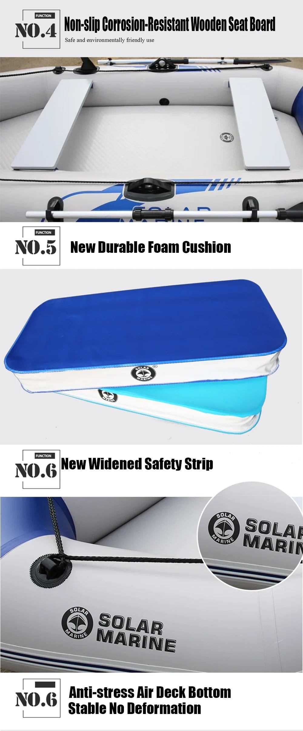 Inflatable Kayak Fishing Boat with Slats Bottom – PVC, 1–6 Persons (1.75–3.3m)