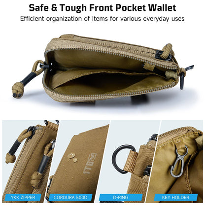 Waterproof EDC Pouch – 500D CORDURA, YKK Zipper, Multi-Attach, 4.3" x 3.5"