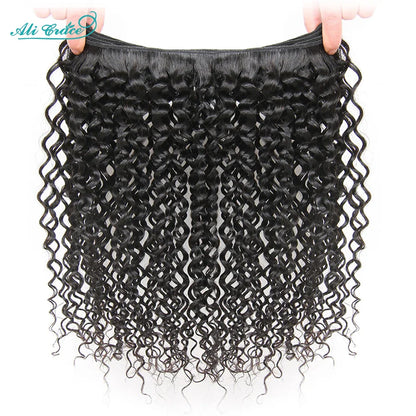 ALI GRACE Hair Brazilian Kinky Curly Hair 3 Or 4 Bundles 10-28 Inch Natural Color 100% Remy Human Hair Curly Weave Hair Bundles