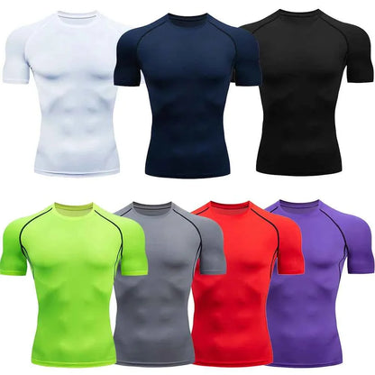 Men's T-Shirt Running Sport T Shirt Men Compression Top Tee Fitness Quick Dry Tight Training Gym Sport Running Shirts Men Jersey