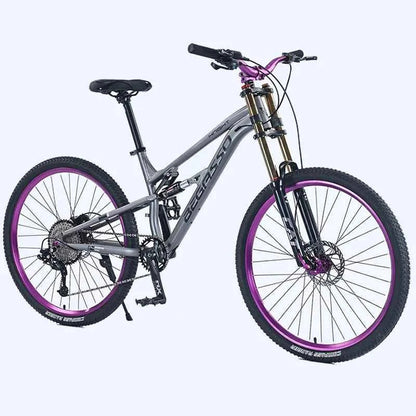 Men's Aluminum Alloy Mountain Bike – 27.5"/26" Soft Tail Full Suspension Adult MTB