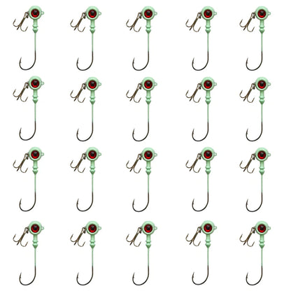 Luminous Jig Head Lure with Barbed Hooks – High-Carbon Steel, 20pcs, 5.5g–10g
