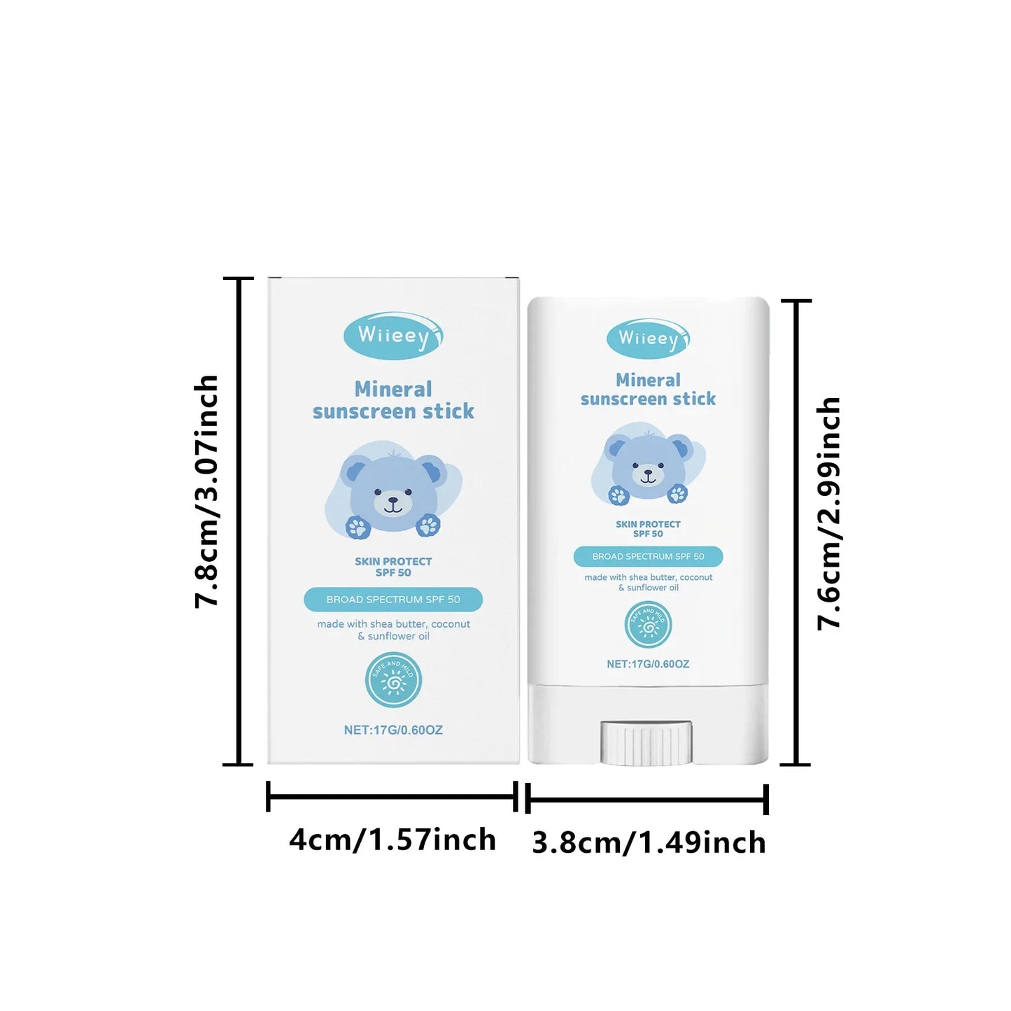 Children's Mild Sunscreen Stick Refreshing Not Irritating SPF 50+ Prevent UVA/UVB Sunburn Moisturize Children Nourish Sunscreen