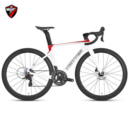 Cheap Mechanical Shifting Carbon Road Disc Bike 700*28C RS-24S Hydraulic Brake Racing Bicycle With Carbon 3K Handlebar For Sale