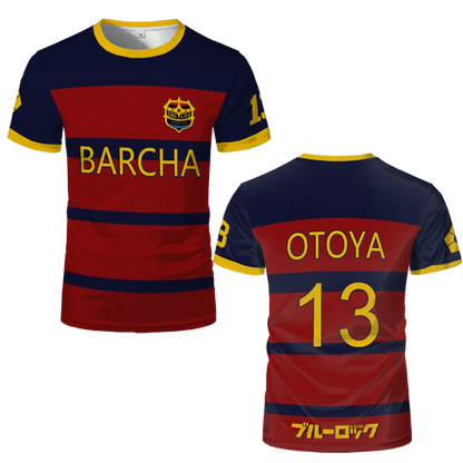 Blue Lock FC Barcha Cartoon Anime Cosplay Men Jersey Summer Short Sleeve Children Tee Tops 2024 Style Fashion Mens Boys T-shirt