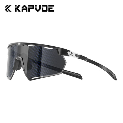 Kapvoe Real Carbon Fiber Cycling Glasses Sunglasses for Men Lightweight Photochromic UV400 MTB Bike Bicycle Sports Eyewear