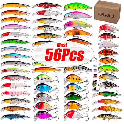 Fishing Lures Set Crankbait Tackle Hard Bait Kit Artificial Minnow Popper Pencil Swing Swimbait Wobblers Bionic Crank