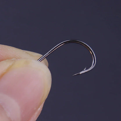 High-Carbon Barbed Fishhooks – 50pcs, Sizes 1–13#, Black & Golden, Carp & Sea Fishing