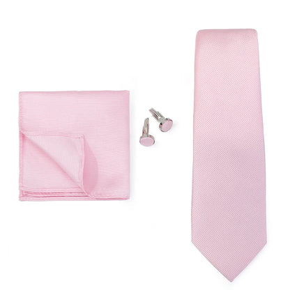 Necktie Fashion Brand Handmade Solid Necktie Handkerchief Cufflinks Set For Men Ties Suit Shirts Wedding Accessories Man Gifts