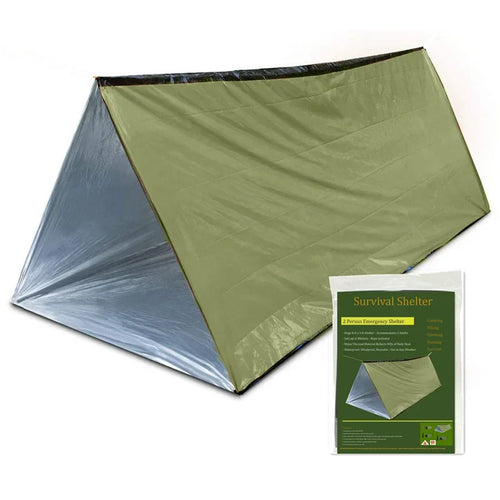 Emergency Tube Tent – Waterproof 2-Person Shelter, Reflects 90% Body Heat, 3 Colors