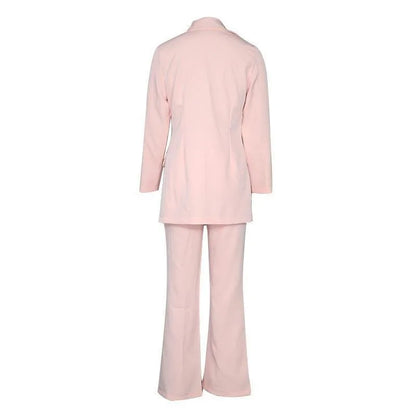 Hot Selling Professional Suit Set Solid Color Healthy Fabric 2024 Spring and Autumn New Women's Fit Suit Two-piece Set
