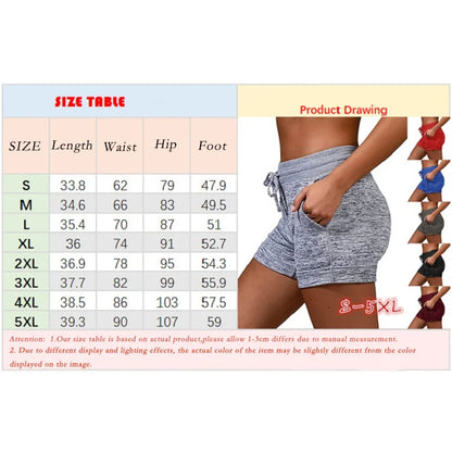 Women's Printed Stretch Beach Shorts – Low Waist Fitness & Casual Summer Shorts